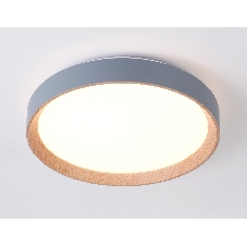 Потолочный светодиодный светильник Ambrella light FZ1320 GR/LWD серый/светлое дерево IP20 41W 3000-6400K D390*70 (ПДУ ИК)