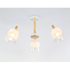 Светильник Ambrella light TR4737/3 WH/LW белый/светлое дерево E27/3 max 40W D760*350