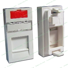 Вставка 22.5x45 на 1 кейстоун, со шторкой, маркировкой и иконкой, белая