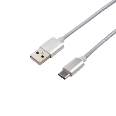 Кабель USB-Type-C Rexant 2A/nylon/silver/1м