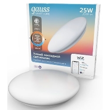 Светильник GaussSmartHome наст-потол 25W2000lm2700-6500К198-264V IP20 400x70мм изм.цвет.тем.+дим LED1/5 Светильник GaussSmartHome наст-потол 25W2000lm2700-6500К198-264V IP20 400x70мм изм.цвет.тем.+дим LED1/5