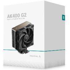 Кулер для процессора DEEPCOOL AK400 G2 LGA1851/1700/1200/115X/AM5/AM4 (12шт/кор, TDP 220W, PWM, Fan 120мм, 4 тепл. Трубки, Wood-grain top cover, черный) RET (R-AK400G2-BKNNMN-GJD)