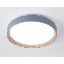 Потолочный светодиодный светильник Ambrella light FZ1320 GR/LWD серый/светлое дерево IP20 41W 3000-6400K D390*70 (ПДУ ИК)