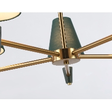 Люстра Ambrella light LH75051/5 BS/GN латунь/зеленый E14*5 max 40W D700*580