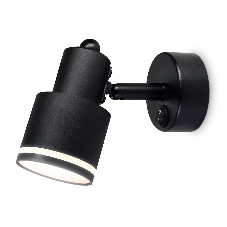 Накладной поворотный спот с выключателем Ambrella light TA1282 BK черный GU10 max 12W 100*55*132