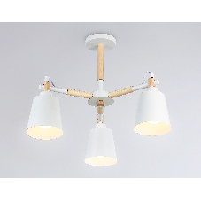 Светильник Ambrella light TR82204/3 WH/LW белый/светлое дерево E27/3 max 40W D560*430
