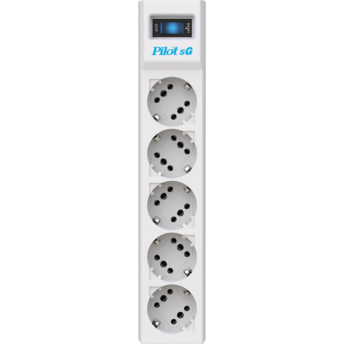 Сетевой фильтр ZIS PILOT Surge protector Pilot SG5 5 outlets (GP), 10A/2.2kVt, automatic circuit-breaker, 3 m