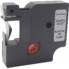 Картридж ленточный Cactus CS-D1-45010 12мм, черный шрифт, прозрачный фон, 7м для DYMO LM 160, 210D, 280, PnP, 420P, 500 TS; Rhino Pro 6000, 5200, 4200