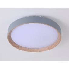 Потолочный светодиодный светильник Ambrella light FZ1320 GR/LWD серый/светлое дерево IP20 41W 3000-6400K D390*70 (ПДУ ИК)