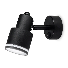 Накладной поворотный спот с выключателем Ambrella light TA1282 BK черный GU10 max 12W 100*55*132