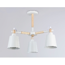 Светильник Ambrella light TR82204/3 WH/LW белый/светлое дерево E27/3 max 40W D560*430