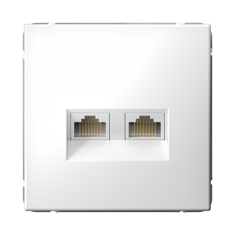 Розетка компьютерная 2-м SE GAL000185 ArtGallery RJ45 + RJ45 кат.5E механизм бел.