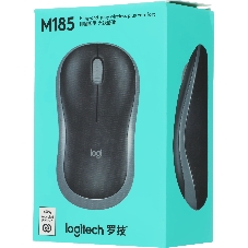 Мышь беспроводная Logitech M185, красный, 1000 dpi, радиоканал, USB, кнопки - 3