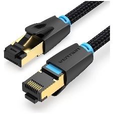 Патч-корд Vention прямой SFTP cat.8 RJ45 - 3 м. черный Тканевая оплетка