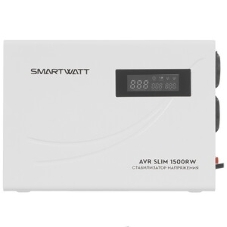 Настенный стабилизатор напряжения SMARTWATT AVR SLIM 1500RW (100W - 260W, 1500VA, 1.5 кВт, 50 Гц, розеток - 2, LED-диспл