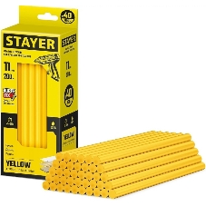 Стержни для клей-пистолетов STAYER 2-06821-Y-S4011х200мм 40шт. желтый по бумаге и дереву
