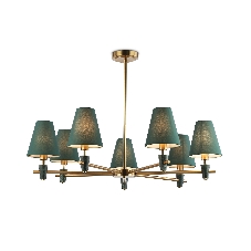 Люстра Ambrella light LH75053/7 BS/GN латунь/зеленый E14*7 max 40W D840*580
