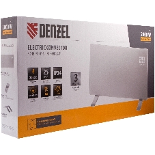 Конвектор электрический Denzel OptiPrime-2000 белый, 2000 Вт, 25 м2, термостат, дисплей, WiFi