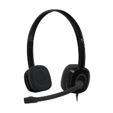 Гарнитура Logitech H151 чёрный, проводная, 3.5 мм
