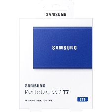 Внешний SSD Samsung T7, 2TB, USB 3.2 Gen 2 Type-C, R/W 1050/1000, синий