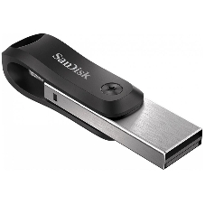 Флешка USB SanDisk IX60N iXpand Go (SDIX60N-064G-GN6NN), 64Gb, USB 3.0/Lightning, R/W 150/70, черный/серебристый