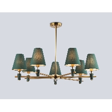 Люстра Ambrella light LH75053/7 BS/GN латунь/зеленый E14*7 max 40W D840*580
