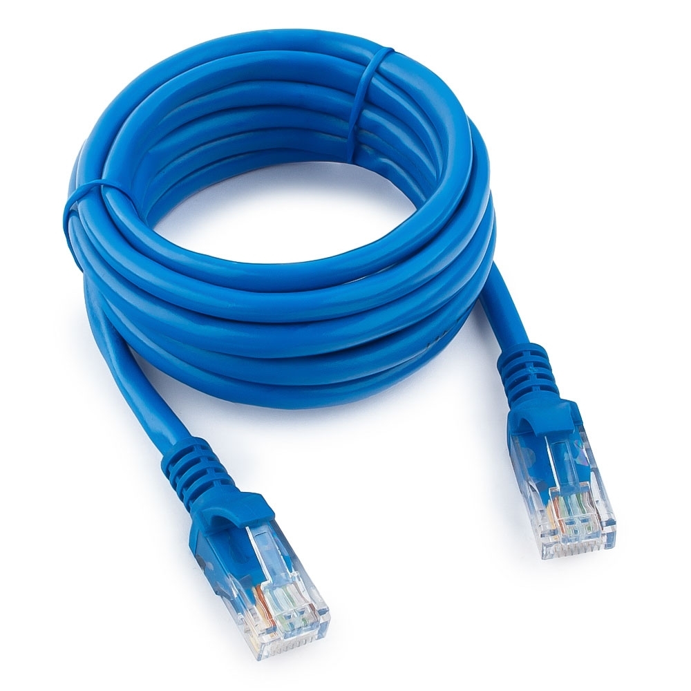 Патч-корд медный UTP Cablexpert PP10-2M/B cat.5e, 2м, литой, многожильный, синий