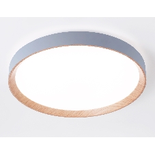 Потолочный светодиодный светильник Ambrella light FZ1322 GR/LWD серый/светлое дерево IP20 60W 3000-6400K D490*80 (ПДУ ИК)