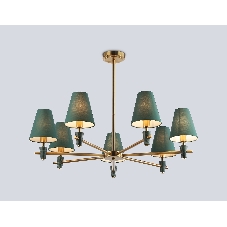 Люстра Ambrella light LH75053/7 BS/GN латунь/зеленый E14*7 max 40W D840*580