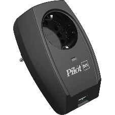 Сетевой фильтр Pilot Bit (USB) (1 розетка) черный (коробка)