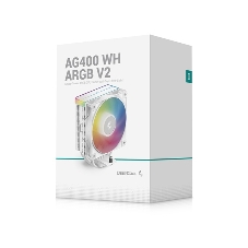 Кулер для процессора DEEPCOOL AG400 WH ARGb V2 белый 120мм алюминий+медь 2100rpm 31.6db 4-pin 220W 152мм