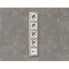 Комплект механизма розетки ALFA Белый матовый 2USB A+C 20W (быстрая зарядка) QUANT (AP1310, VM177) MA131010