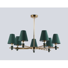 Люстра Ambrella light LH75053/7 BS/GN латунь/зеленый E14*7 max 40W D840*580