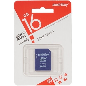 Флеш карта SD 16Gb, Smartbuy SDHC Class 10