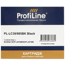 Картридж струйный ProfiLine PL-LC39/985BK для принтеров Brother DCP-J125/DCP-J315W/DCP-J515W/MFC-J220/MFC-J265W/MFC-J410/MFC-J415W с чернилами Black