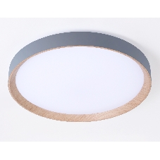 Потолочный светодиодный светильник Ambrella light FZ1322 GR/LWD серый/светлое дерево IP20 60W 3000-6400K D490*80 (ПДУ ИК)