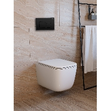 Инсталляция с унитазом комплект BAU NEO 6 в 1: унитаз подвесной безободковый торнадо Bau Dream 51х35, быстросъемное сиденье микролифт, кнопка смыва BAU Soul, черная матовая