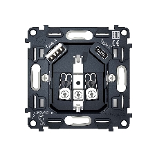 Механизм электрической розетки 2USB A+C 20W (быстрая зарядка) с/з на винтовых зажимах QUANT VM160