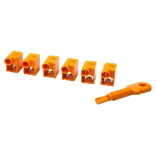 Комплект блокираторов коннектора RJ-45 (6 шт.) + ключ, оранжевый
