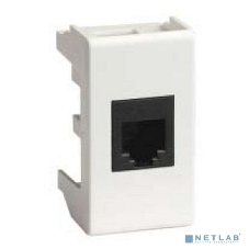 Компьютерная розетка Viva RJ-45 кат.6, экранированная (8P8C, Hyperline, Dual IDC), белая, 1 модуль