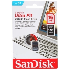 Флешка USB SanDisk CZ430 Ultra Fit (SDCZ430-016G-G46), 16Gb, USB 3.1, R/W 130/40, черный
