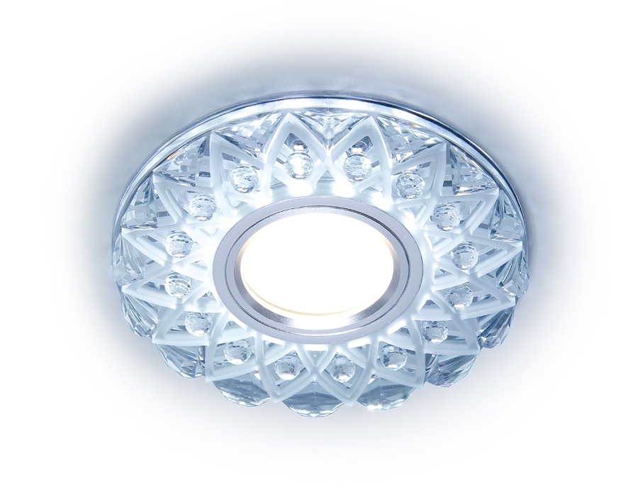 Встраиваемый точечный светильник Ambrella light S375 CL/FR прозрачный/матовый GU5.3+3W(LED WHITE) D120*25