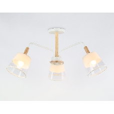 Светильник Ambrella light TR4737/3 WH/LW белый/светлое дерево E27/3 max 40W D760*350