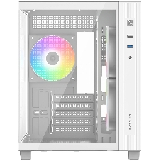 Корпус Case ID-Cooling VIEW 500 ARGB White mATX/win TG/3 fans/Gen2 Type C/CPU 162mm/GPU 407mm/no PSU