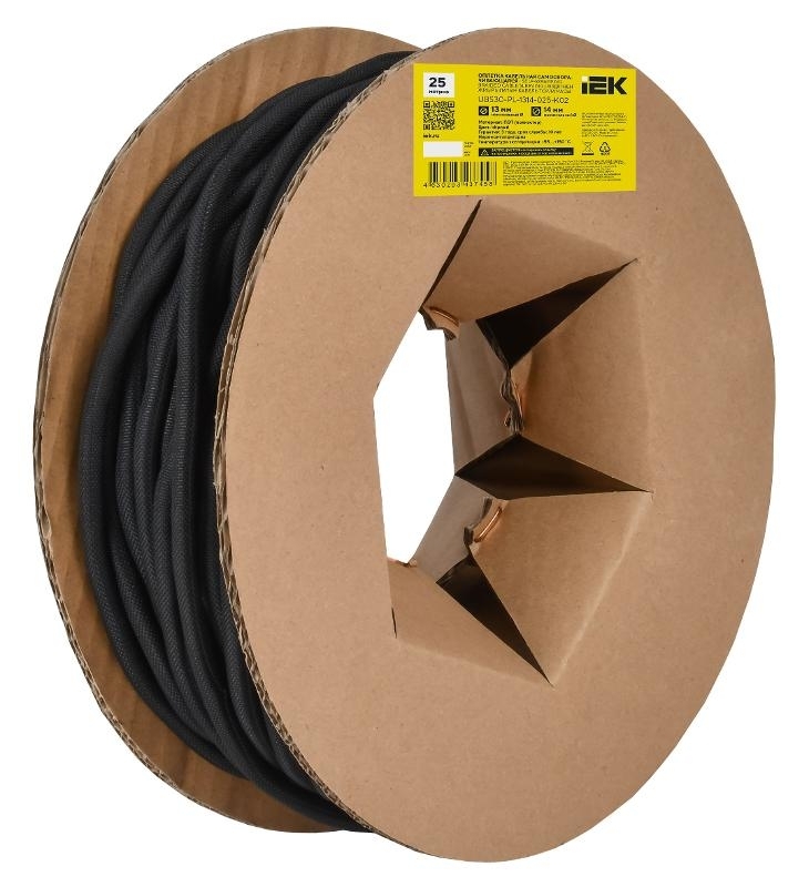 Оплетка кабельная IEK UBS30-PL-1314-025-K02. 13-14мм. 25м. самосворачивающаяся. черная