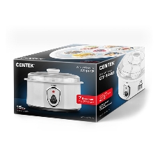 Йогуртница Centek CT-1442 15 Вт, 200 мл, емкостей - 7 шт, материал баночек - стекло, белый