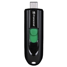 Флешка USB Transcend JetFlash 790C (TS128GJF790C), 128Gb, USB 3.2, R/W 90/60, черный/зеленый