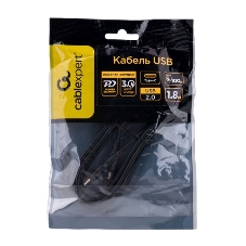 Кабель USB2.0 Cablexpert CC-G-mUSB02S-1.8M, AM/microB, серия Gold, длина 1.8м, серебро, блистер
