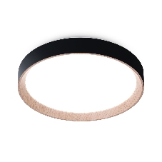 Потолочный светодиодный светильник Ambrella light FZ1324 BK/LWD черный/светлое дерево IP20 41W 3000-6400K D390*70 (ПДУ ИК)