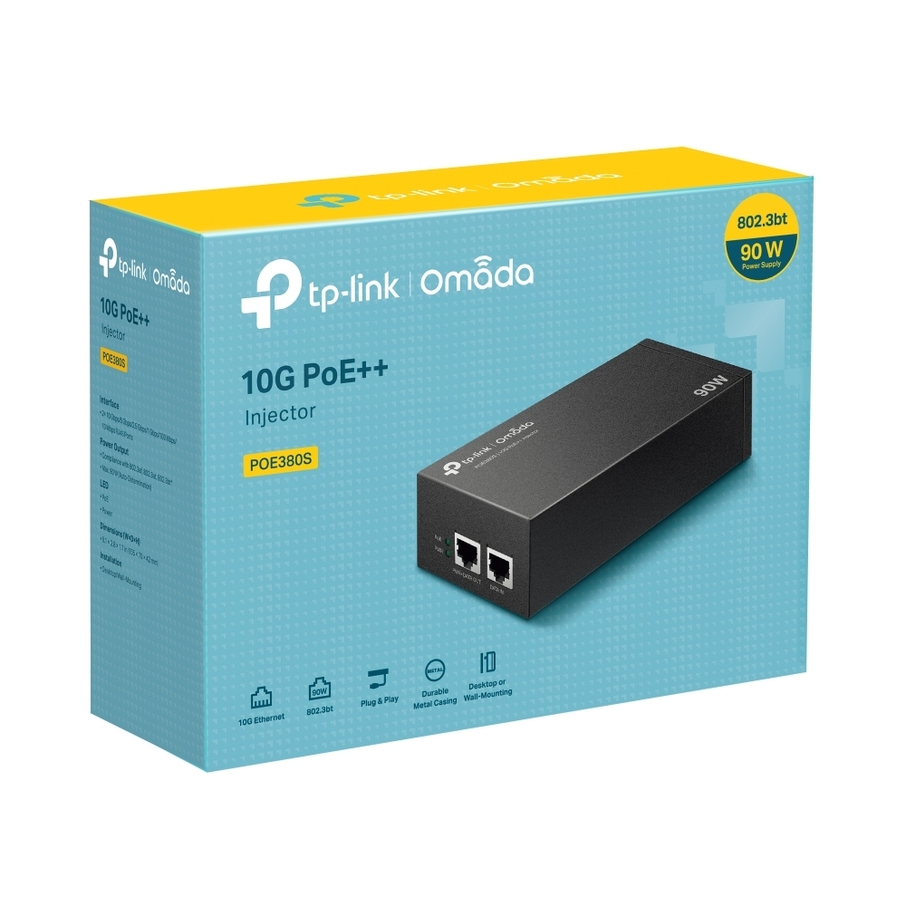 Инжектор PoE++ TP-Link POE380S 10 Гбит/с Omada